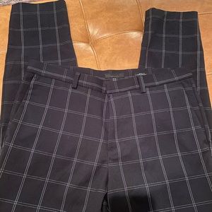 H&M Men’s Navy and White Plaid Dress Pants